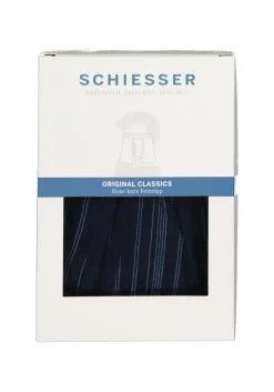 SCHIESSER Original Classics shorts (2-pack), Feinripp met gulp, blauw gestreept
