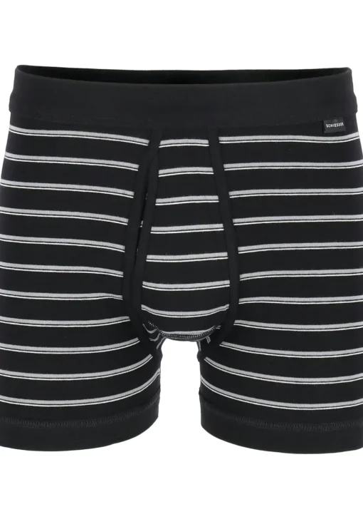 SCHIESSER Original Classics shorts (2-pack), Feinripp met gulp, zwart gestreept