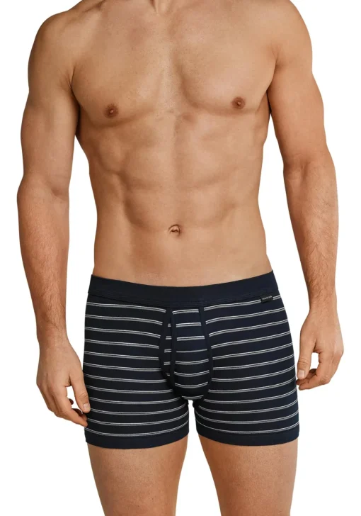 SCHIESSER Original Classics shorts (2-pack), Feinripp met gulp, blauw gestreept
