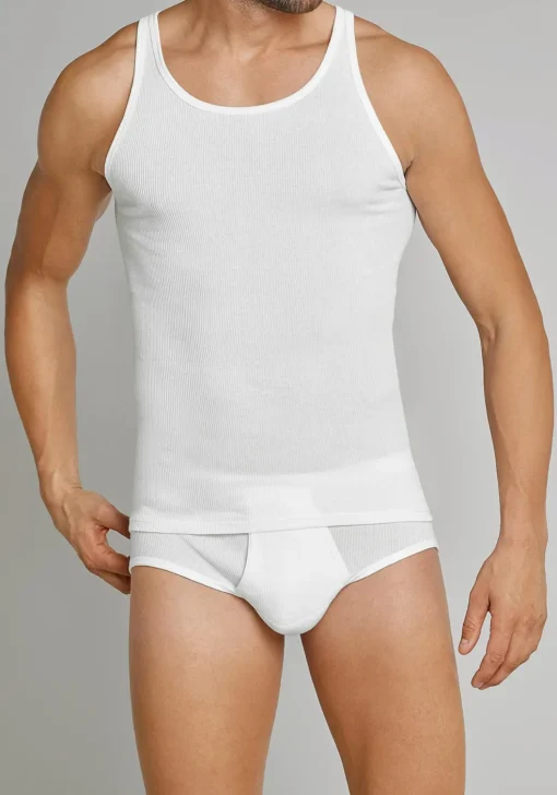 SCHIESSER Original Classics singlets (2-pack), Doppelribb, wit