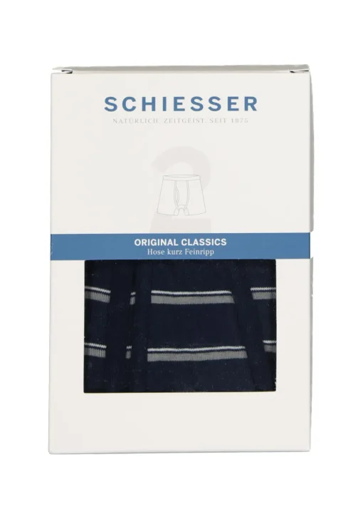 SCHIESSER Original Classics shorts (2-pack), Feinripp met gulp, blauw gestreept
