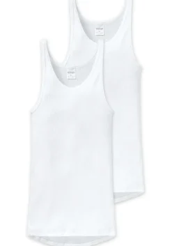 SCHIESSER Original Classics singlets (2-pack), Doppelribb, wit