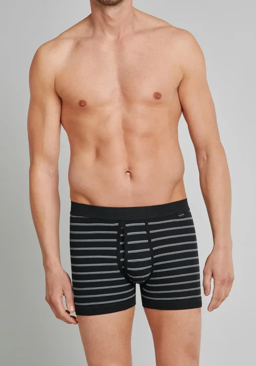 SCHIESSER Original Classics shorts (2-pack), Feinripp met gulp, zwart gestreept