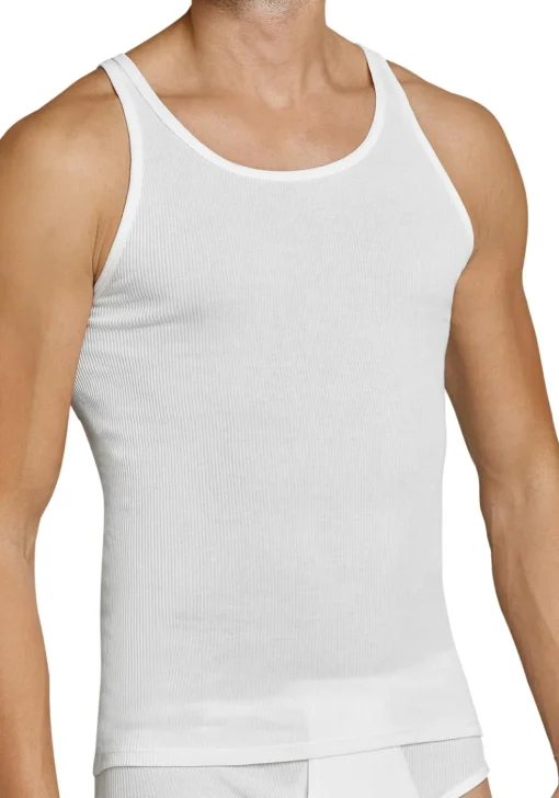 SCHIESSER Original Classics singlets (2-pack), Doppelribb, wit