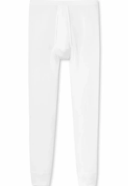 SCHIESSER Original Feinripp lange onderbroek (1-pack), heren onderbroek lang met opening wit