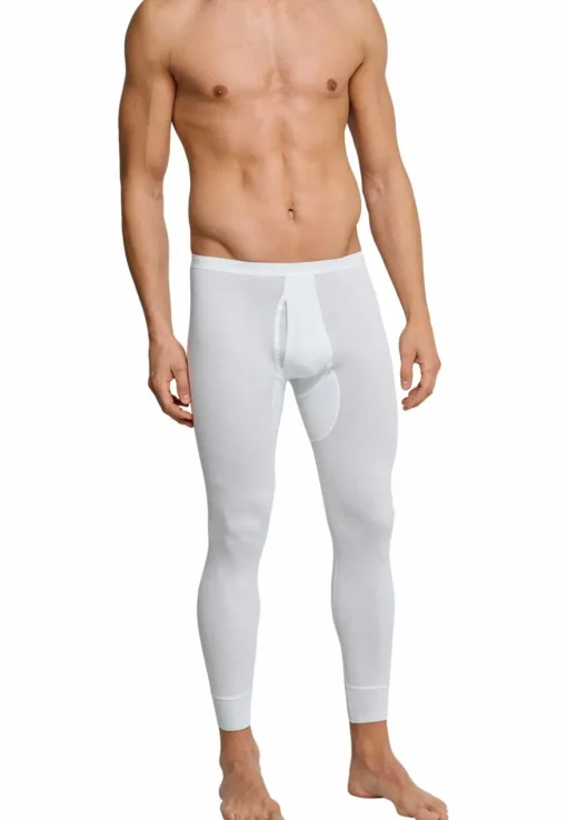 SCHIESSER Original Feinripp lange onderbroek (1-pack), heren onderbroek lang met opening wit
