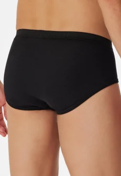 SCHIESSER Original Feinripp slip (2-pack), heren sportslips met gulp, fijnrib, zwart