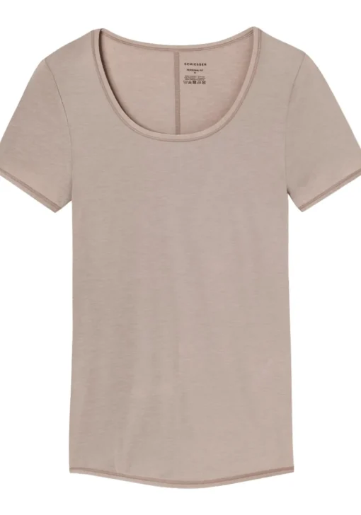 SCHIESSER Personal Fit T-shirt (1-pack), dames shirt korte mouwen bruin