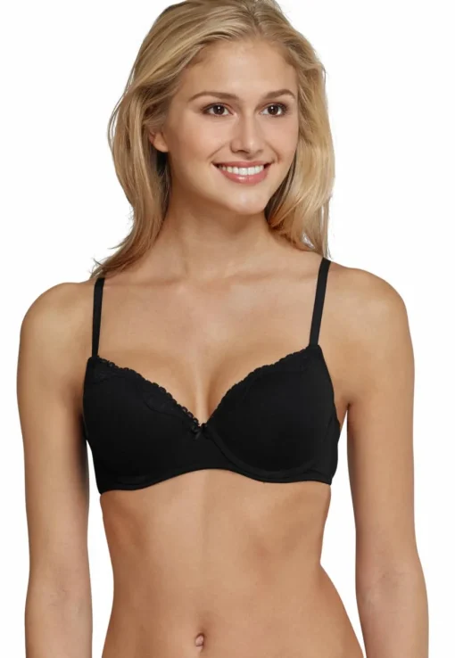 SCHIESSER Pure Cotton bh (1-pack), dames beugel-bh zwart