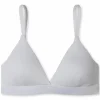 SCHIESSER Pure Rib bh (1-pack), dames beha zonder beugel dubbelrib biologisch katoen uitneembare pads zwart