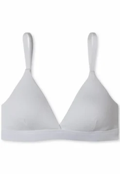 SCHIESSER Pure Rib bh (1-pack), dames beha zonder beugel dubbelrib biologisch katoen uitneembare pads zwart