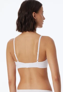 SCHIESSER Pure Rib bh (1-pack), dames beha zonder beugel dubbelrib biologisch katoen uitneembare pads zwart