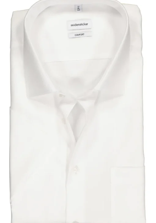Seidensticker comfort fit overhemd, korte mouw, wit
