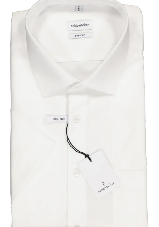 Seidensticker comfort fit overhemd, korte mouw, wit