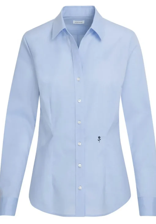 Seidensticker dames blouse slim fit, lichtblauw