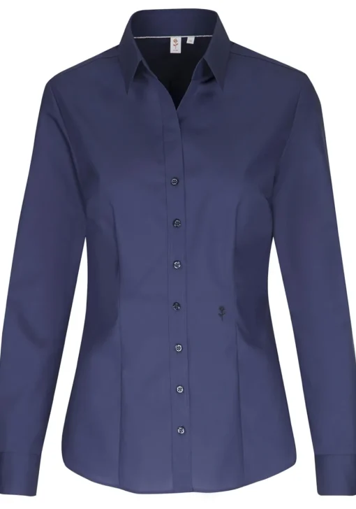 Seidensticker dames blouse slim fit, donkerblauw