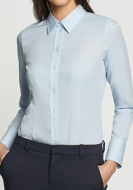 Seidensticker dames blouse regular fit, lichtblauw