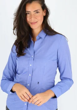 Seidensticker dames blouse slim fit, blauw