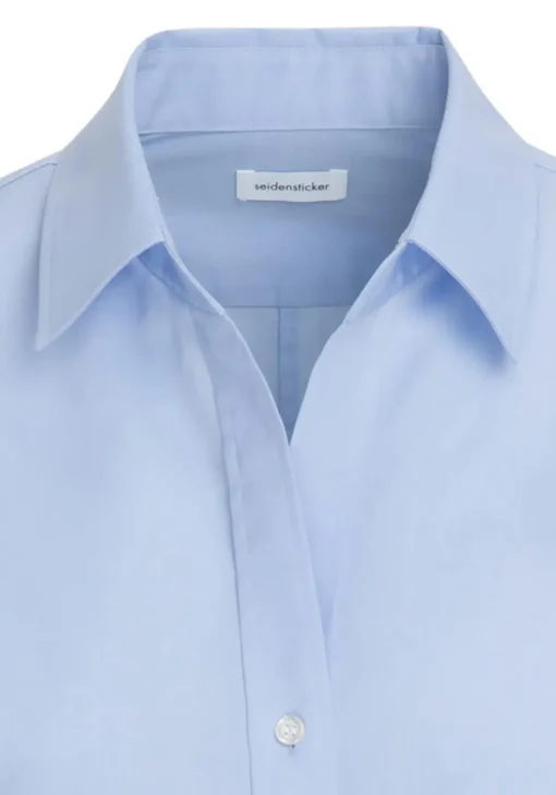 Seidensticker dames blouse slim fit, lichtblauw