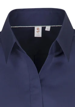 Seidensticker dames blouse slim fit, donkerblauw