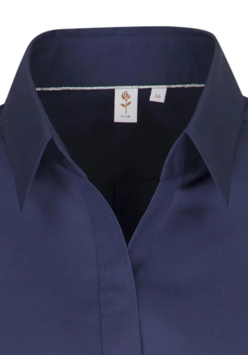 Seidensticker dames blouse slim fit, donkerblauw