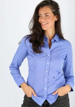 Seidensticker dames blouse slim fit, blauw
