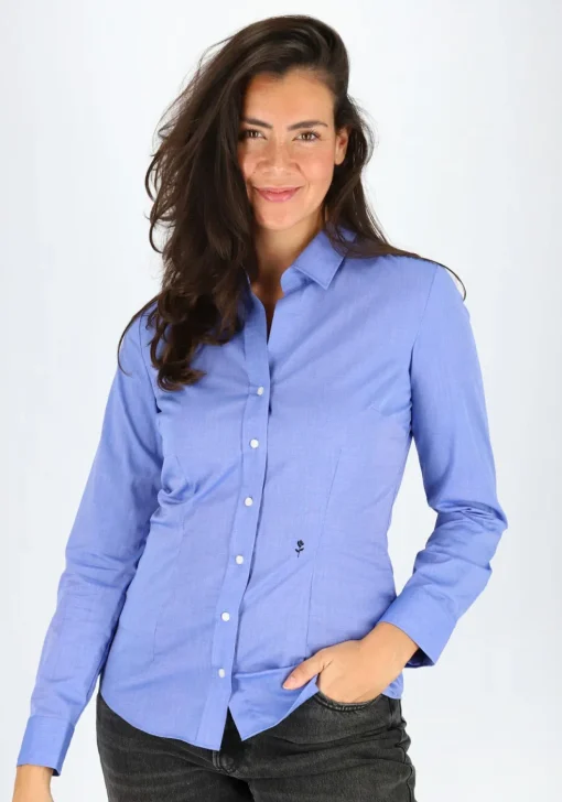 Seidensticker dames blouse slim fit, blauw