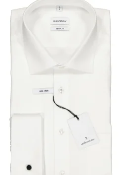 Seidensticker regular fit overhemd, dubbele manchet, wit