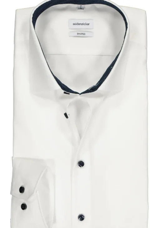 Seidensticker shaped fit overhemd, wit (contrast)