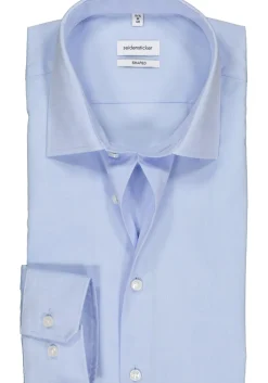 Seidensticker shaped fit overhemd, blauw