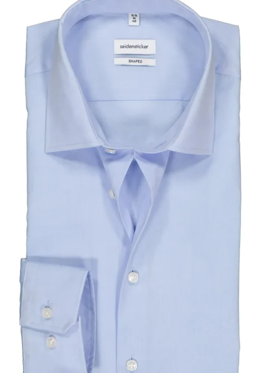 Seidensticker shaped fit overhemd, blauw