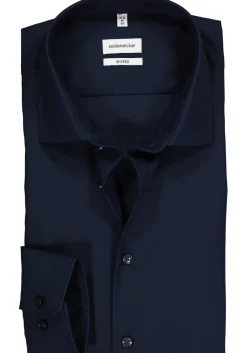 Seidensticker shaped fit overhemd, donkerblauw