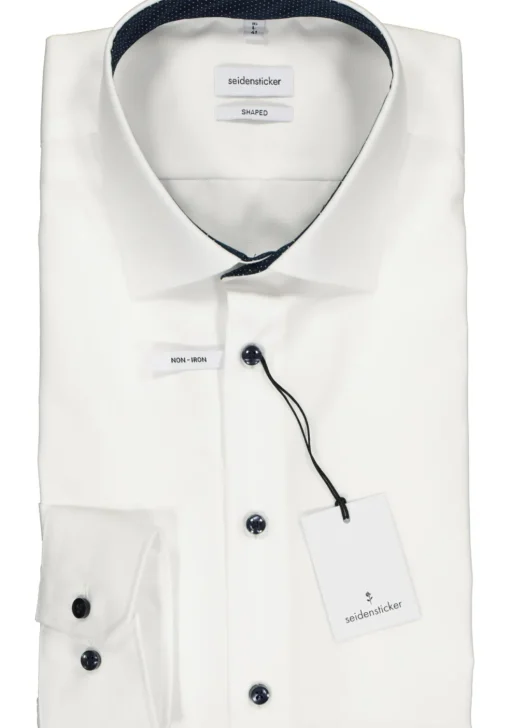 Seidensticker shaped fit overhemd, wit (contrast)