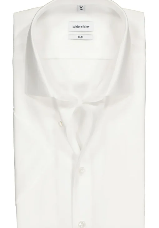 Seidensticker slim fit overhemd, korte mouw, wit