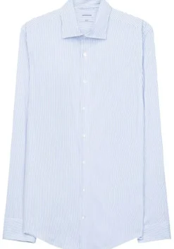 Seidensticker slim fit overhemd, popeline, blauw gestreept