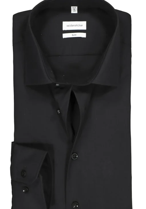 Seidensticker slim fit overhemd, zwart