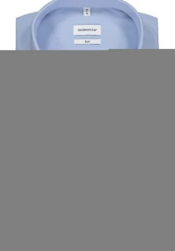 Seidensticker slim fit overhemd, lichtblauw fil a fil