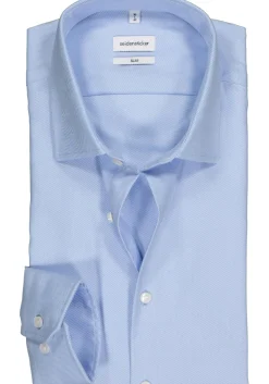 Seidensticker slim fit overhemd, twill, lichtblauw