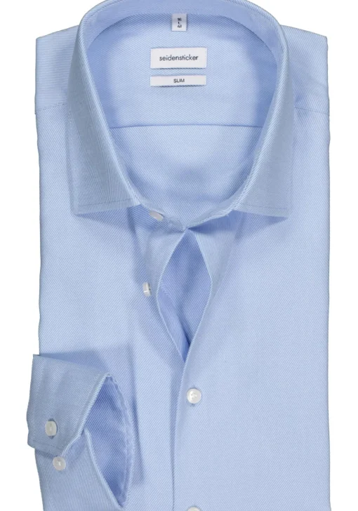 Seidensticker slim fit overhemd, twill, lichtblauw