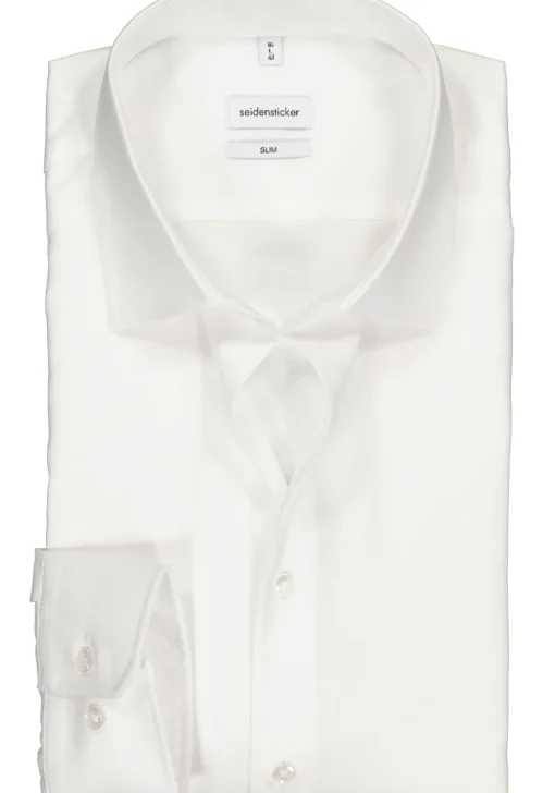 Seidensticker slim fit overhemd, wit structuur