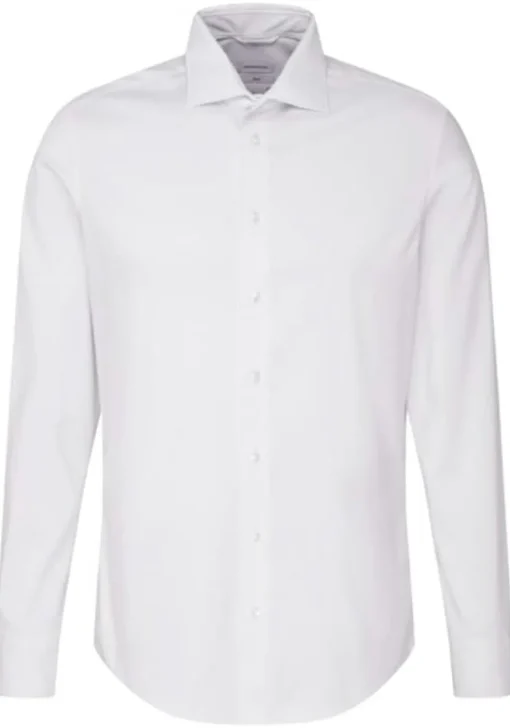 Seidensticker slim fit overhemd, twill, wit