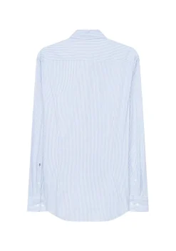 Seidensticker slim fit overhemd, popeline, blauw gestreept