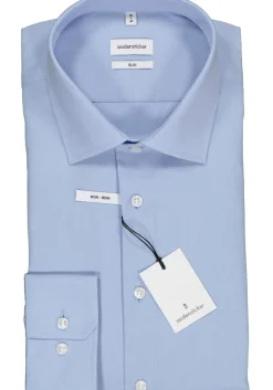 Seidensticker slim fit overhemd, lichtblauw fil a fil