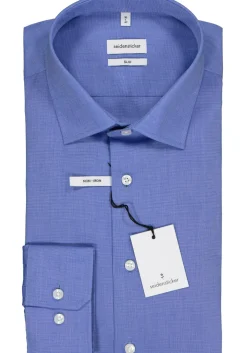 Seidensticker slim fit overhemd, lichtblauw fil a fil
