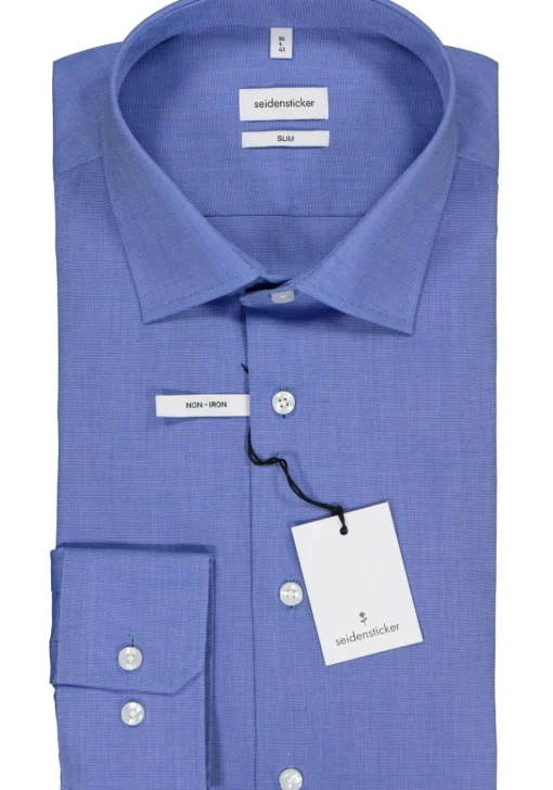 Seidensticker slim fit overhemd, lichtblauw fil a fil