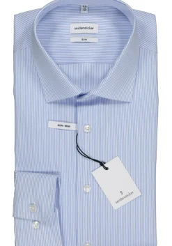 Seidensticker slim fit overhemd, lichtblauw gestreept