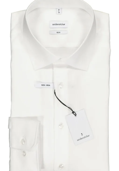Seidensticker slim fit overhemd, wit structuur