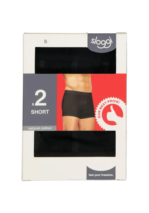 Sloggi Men 24/7 Short, heren boxers (2-pack), zwart