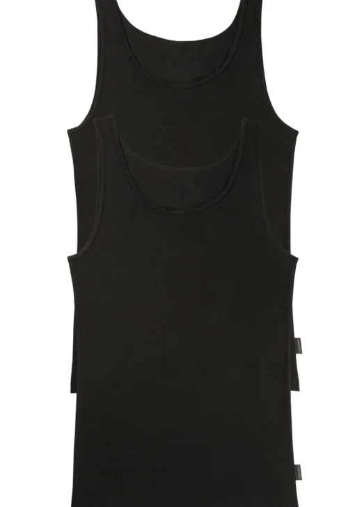 Sloggi Men 24/7 Vest, heren singlets (2-pack), zwart
