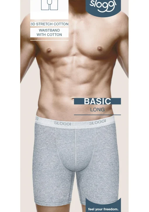 Sloggi Men Basic Long, heren boxer (1-pack), grijs